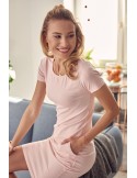 Basic-Kleid mit kurzen Ärmeln, pudrig 9967 - Online-Shop - Boutique